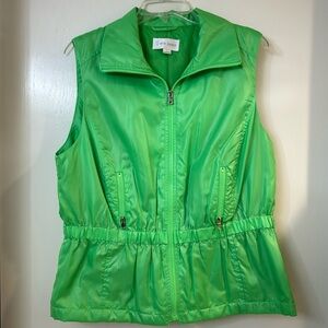 Erin London bright green lightweight vest, size L
